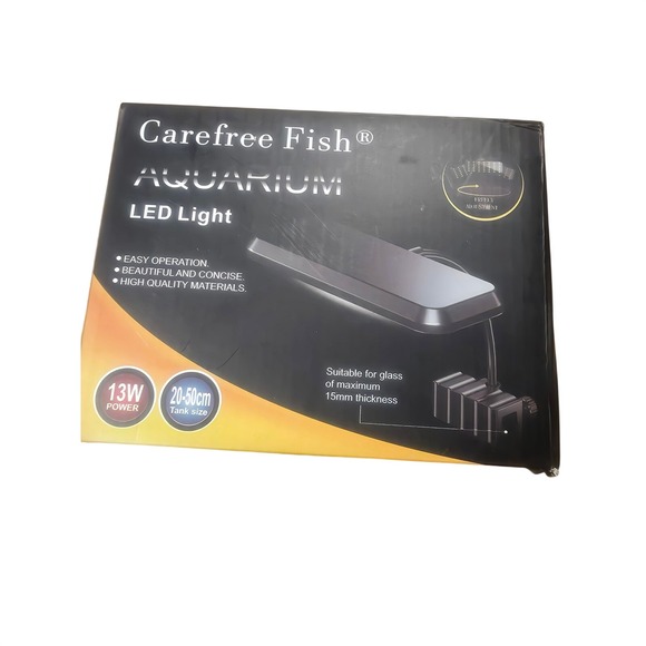 Carefree Fish Other - Carefree Fish Aquarium LED Light 13W 20-50cm Tank Size Easy Operation Adjustable